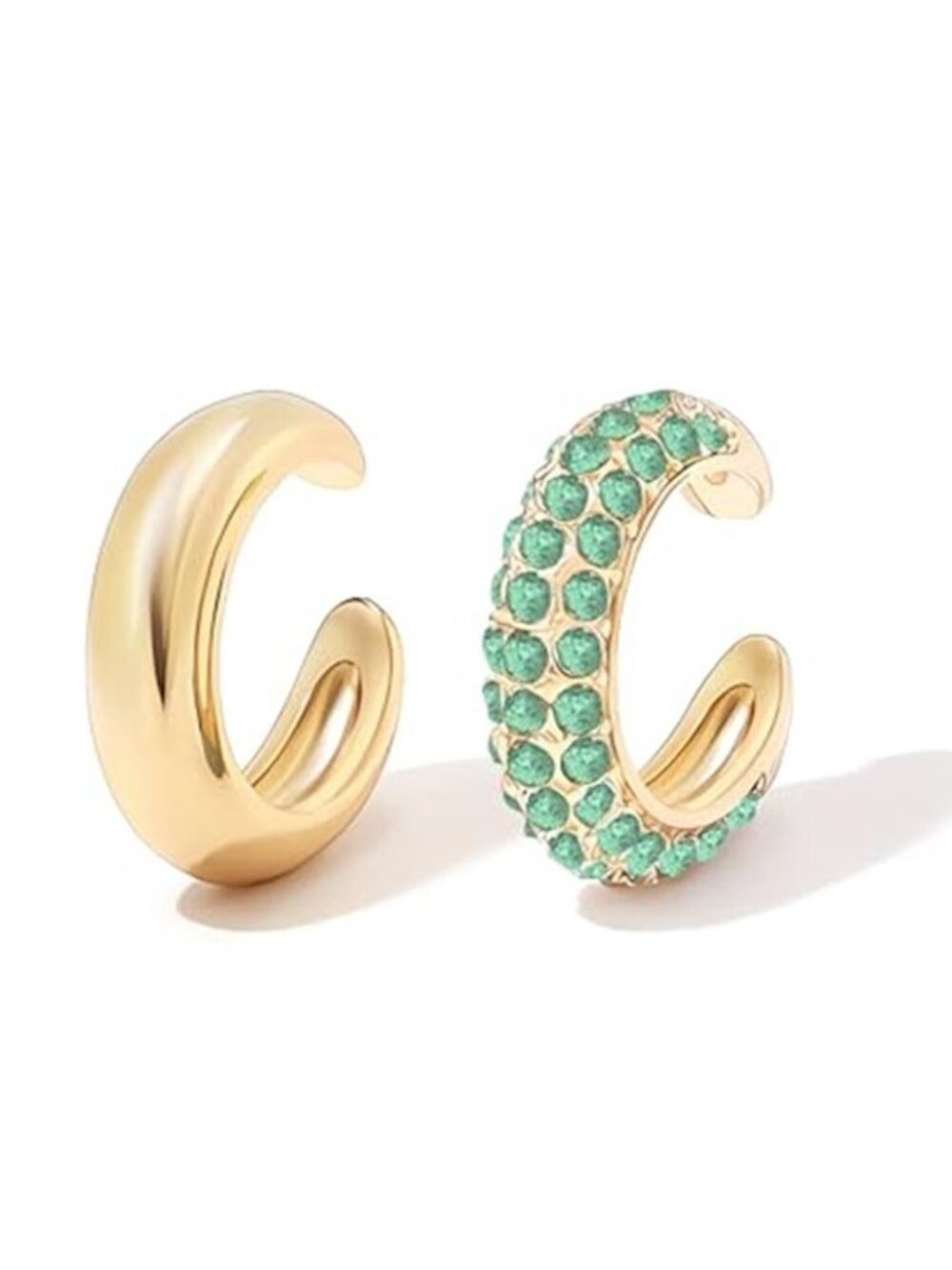 Ear Cuffs for Women Non Piercing Gold Chunky Rhinestone Cartilage Clip on Earrin